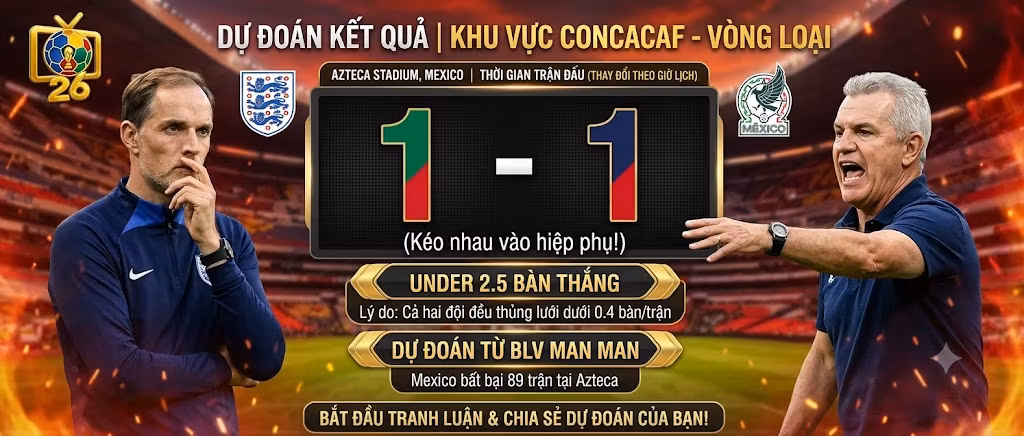 BLV Man Man của Thapcamtv dự đoán kết quả và tỷ số trận đấu Mexico vs Anh tại sân vận động Azteca.